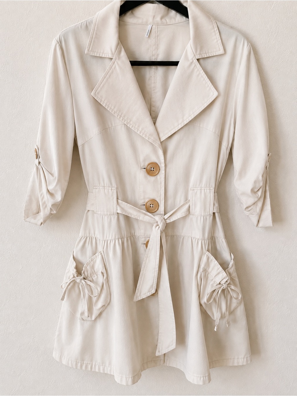Intocamicio Ivory Belted Utility Tunic Dress Jacket